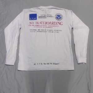 Tom Sachs White‎ Cotton No Skateboarding Long Sleeve T Shirt Medium